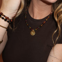 Warm autumn flower necklace