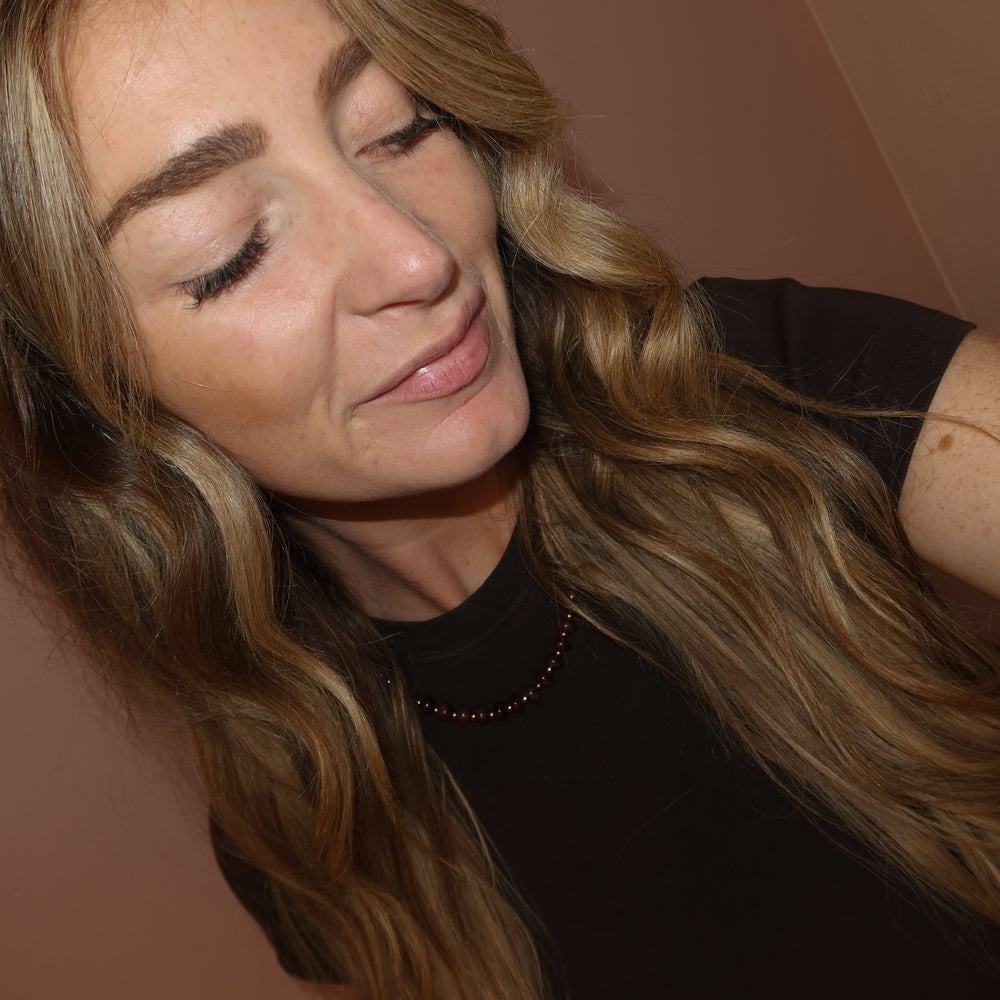 Golden purple necklace