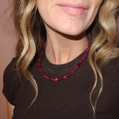 Fall pink color necklace