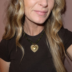 Olive heart necklace