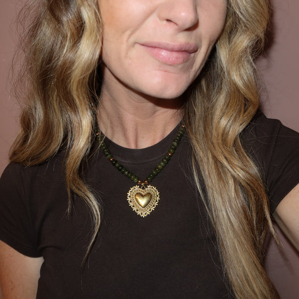 Olive heart necklace